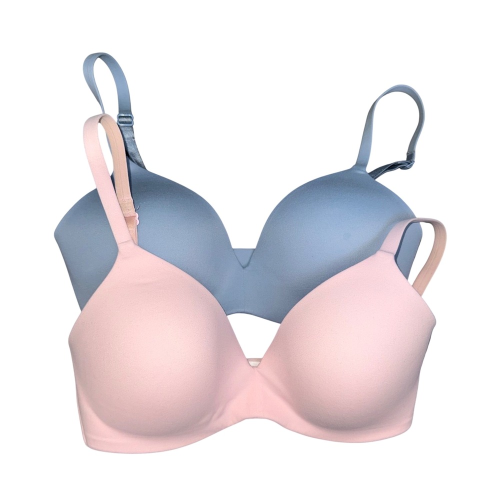 Wacoal 2‎ Pack T-Shirt Bras Pink Blue Underwire 32D